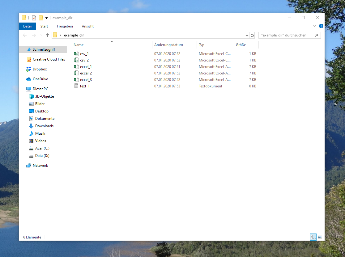 example folder on desktop