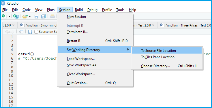 set working directory to source file rstudio
