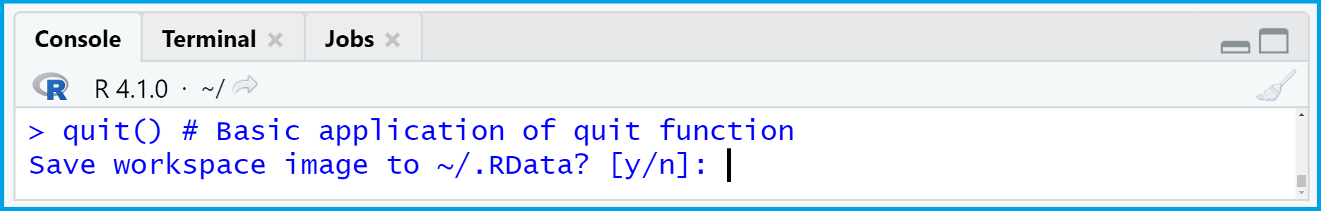 quit function in r