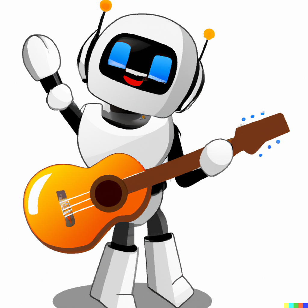 dall-e generated image of a robot playing guitar