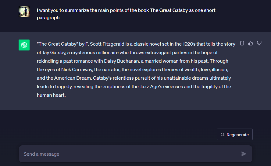 summary of The Great Gatsby