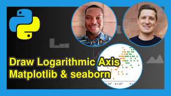 Draw Logarithmic Axis in Plot in Python Matplotlib & seaborn (2 Examples)
